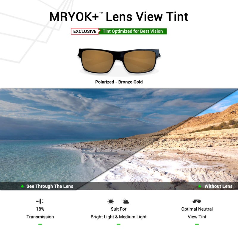 Mryok عدسات استبدال مريوك+ المستقطبة لأوكلي هولبروك OO9102 - برونز ذهبي - Image 4